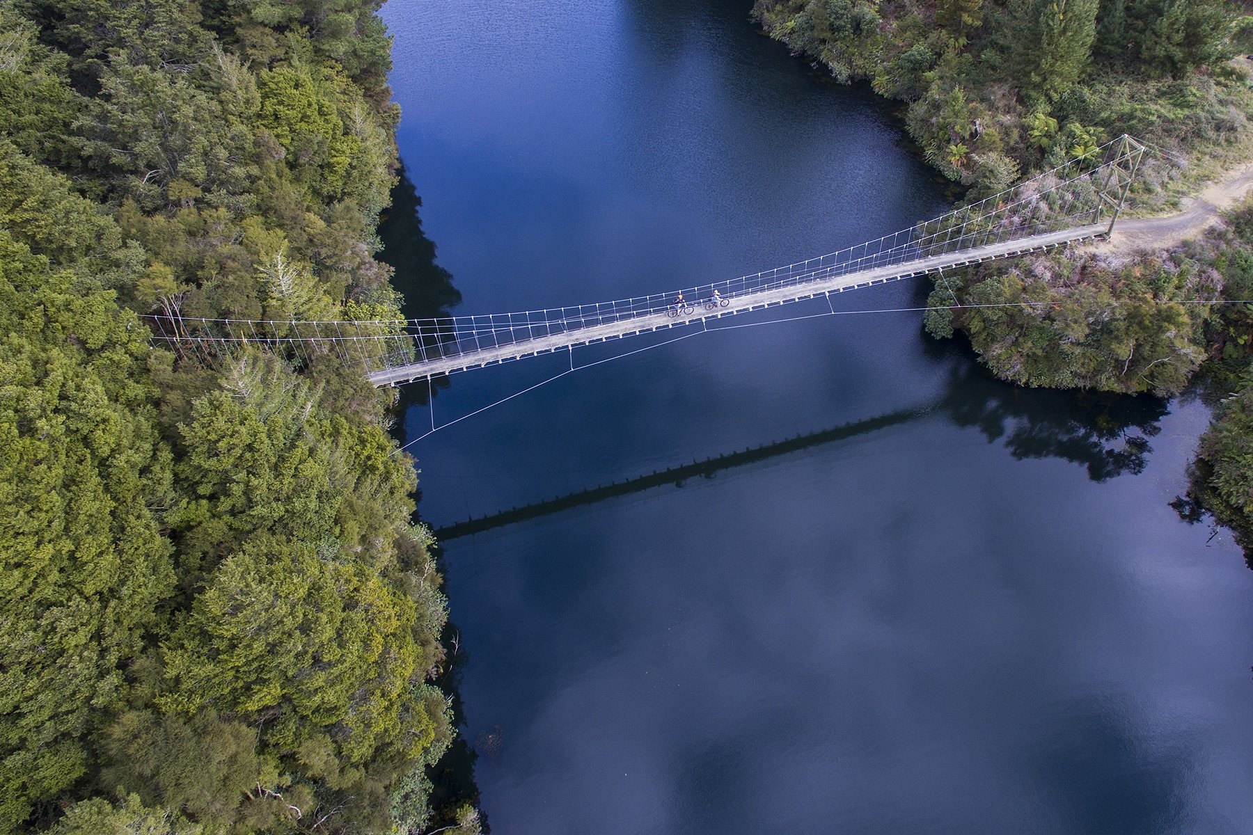 Mangakino Suspension Bridge, Waikato River Trails. 