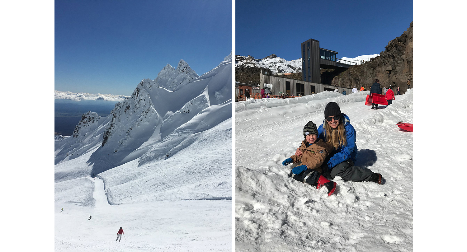 Family playing in the snow at Mt Ruapehu - Vanya Insull