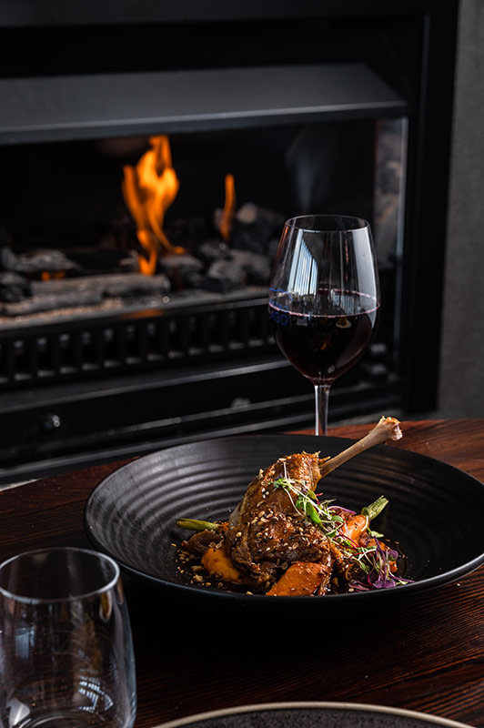 Bistro Lago - Hilton Lake Taupo - wine, fireplace, duck