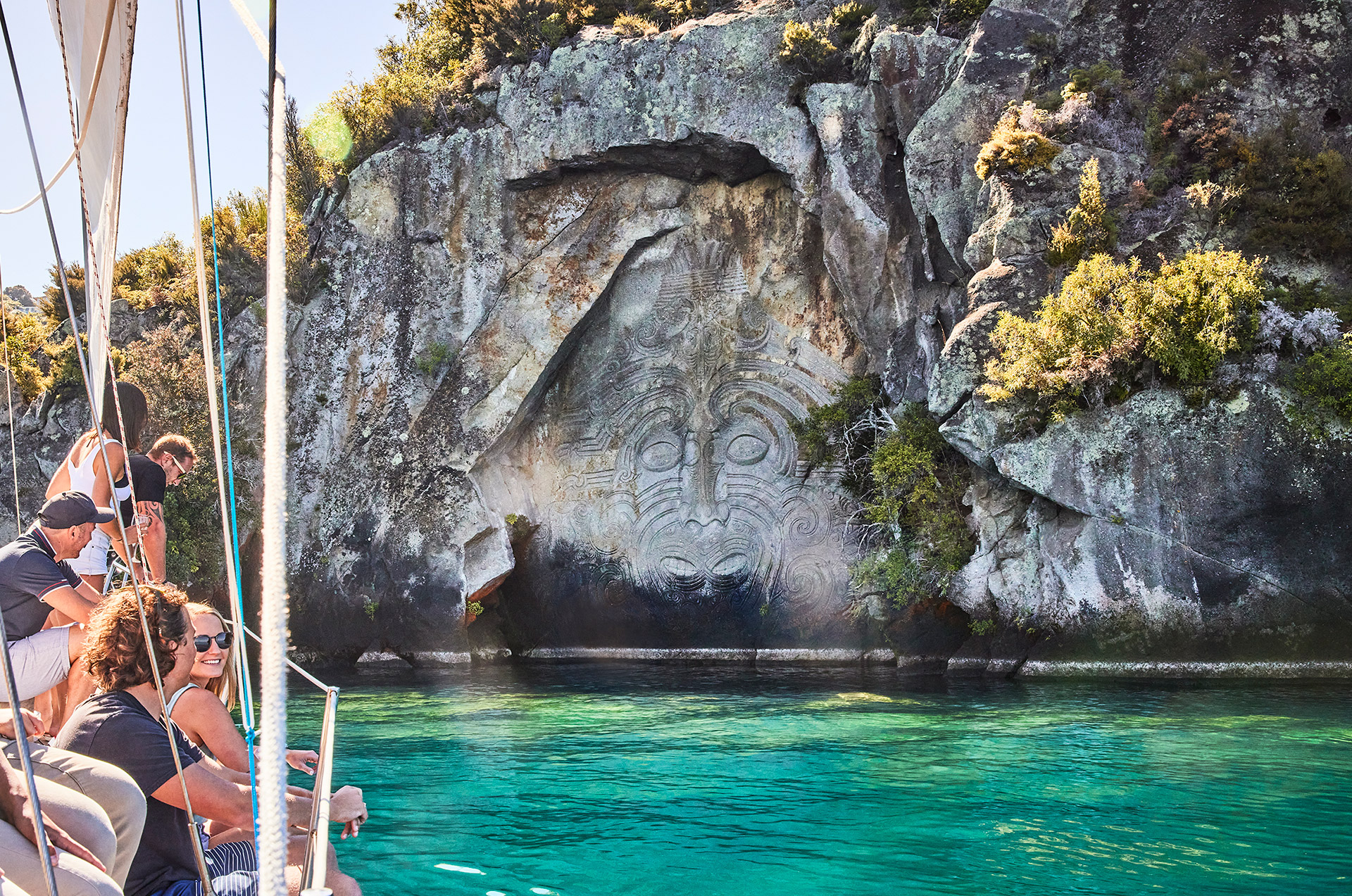Kindred Spirit at Ngatoroirangi Mine Bay Maori Rock Carvings Lake Taupo - by Todd Eyre