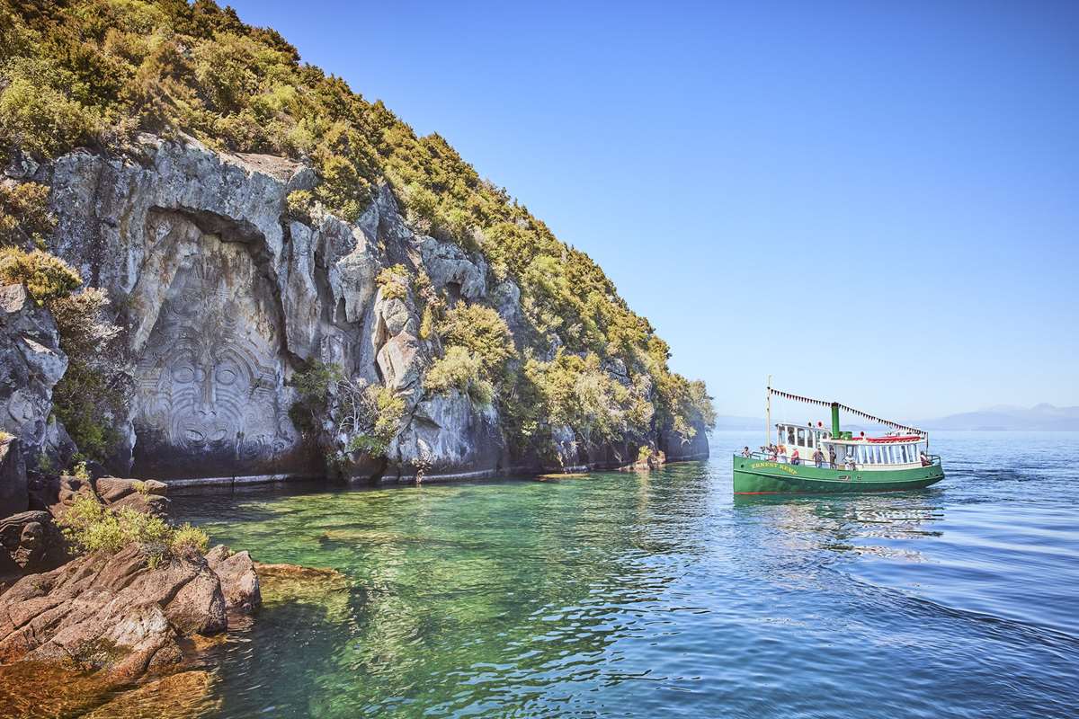 Ernest Kemp Ngatoroirangi Mine Bay Maori Rock Carvings Lake Taupo - by Todd Eyre